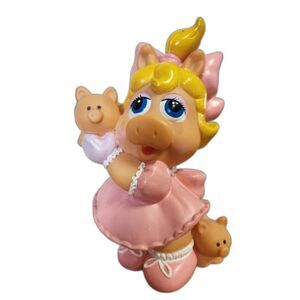 Vintage Miss Piggy Piggy Bank Plastic Figure with Bottom Plug